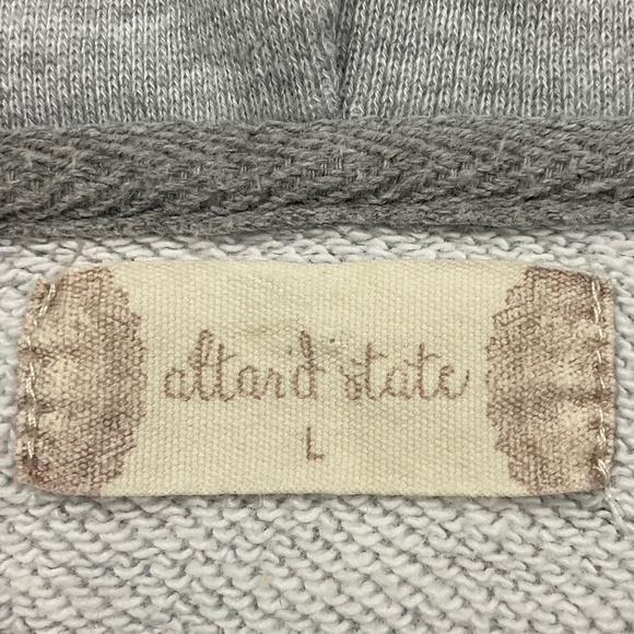 Allard State Gray Cropped Hoodie Sweatshirt Large - Picture 7 of 7